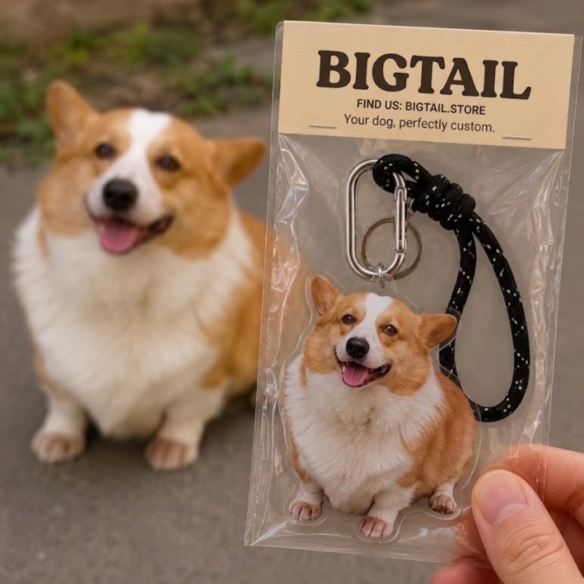 Customized Pet Keychain – Acrylic Pet Portrait Charm for Pet Lovers
