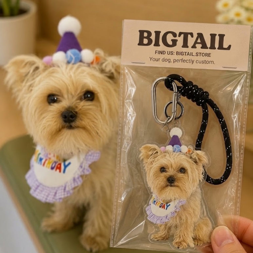 Customized Pet Keychain – Acrylic Pet Portrait Charm for Pet Lovers
