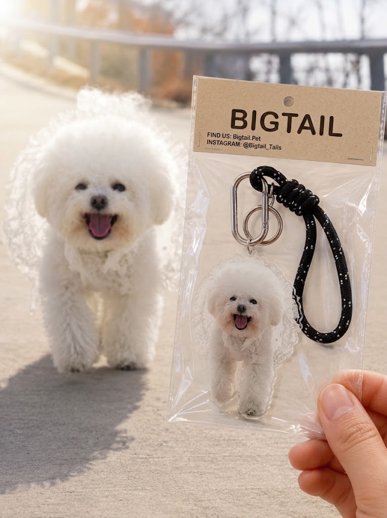 Customized Pet Keychain – Acrylic Pet Portrait Charm for Pet Lovers