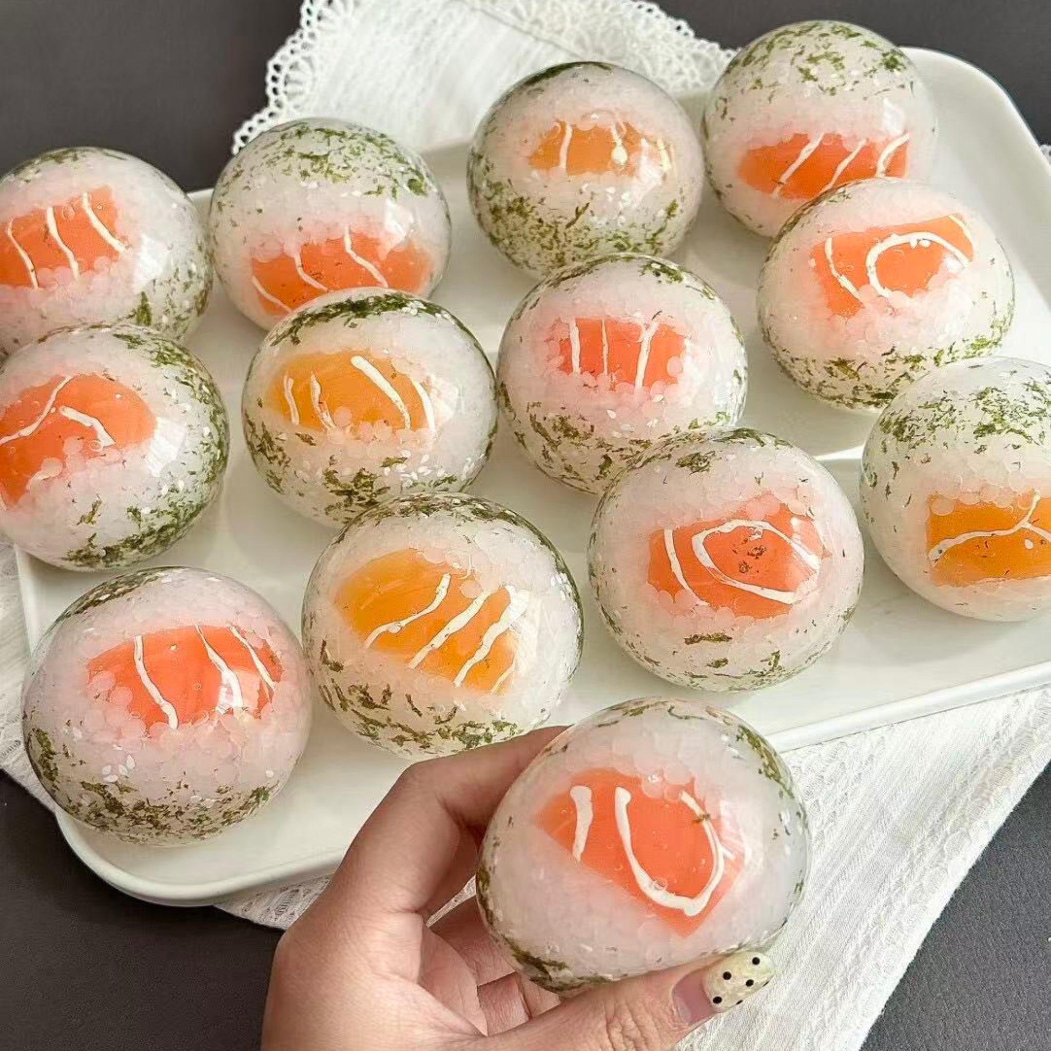 Mini Salmon Sushi Squishy Toy - Handmade Stress Reliever (Random)