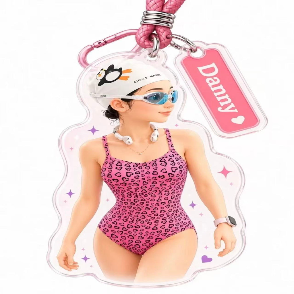Custom 3D Portrait Charm – Personalized Sports Keychain & Bag Pendant Gift