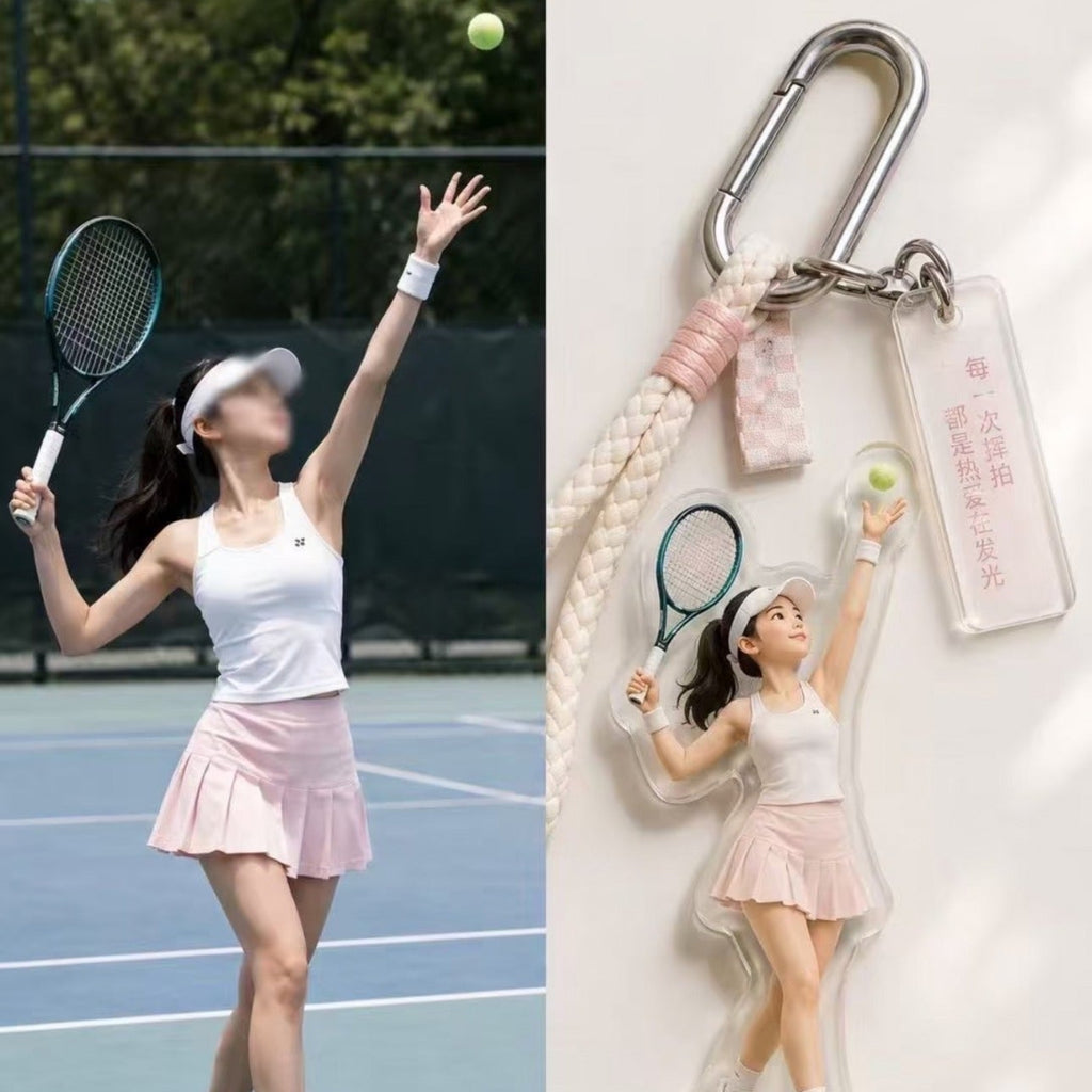 Custom 3D Portrait Charm – Personalized Sports Keychain & Bag Pendant Gift