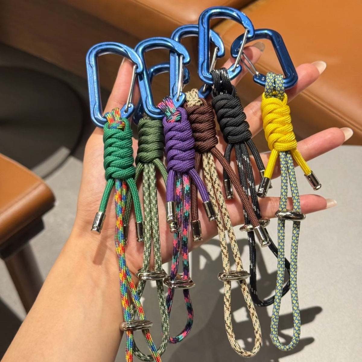 Hand-Woven Paracord Water Bottle Lanyard with Carabiner