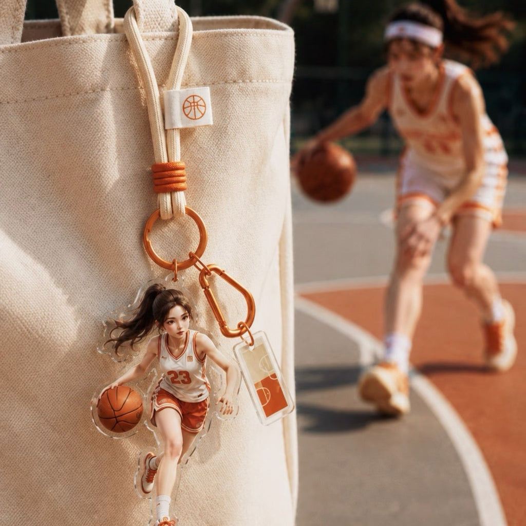 Custom 3D Portrait Charm – Personalized Sports Keychain & Bag Pendant Gift