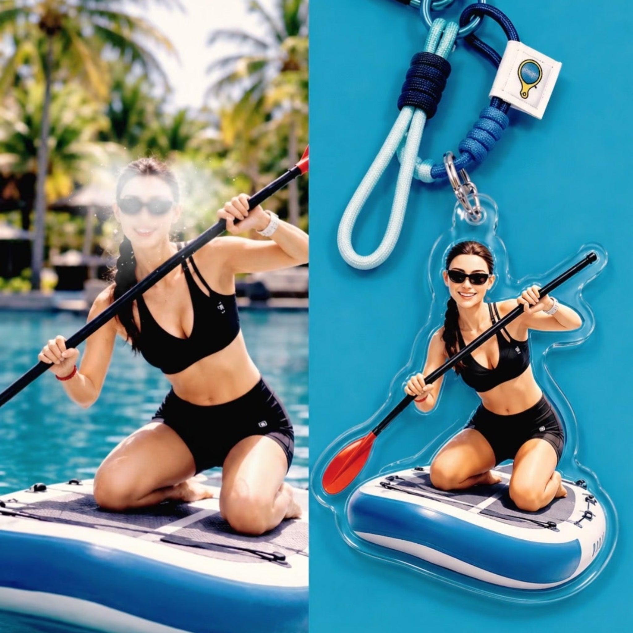 Custom 3D Portrait Charm – Personalized Sports Keychain & Bag Pendant Gift