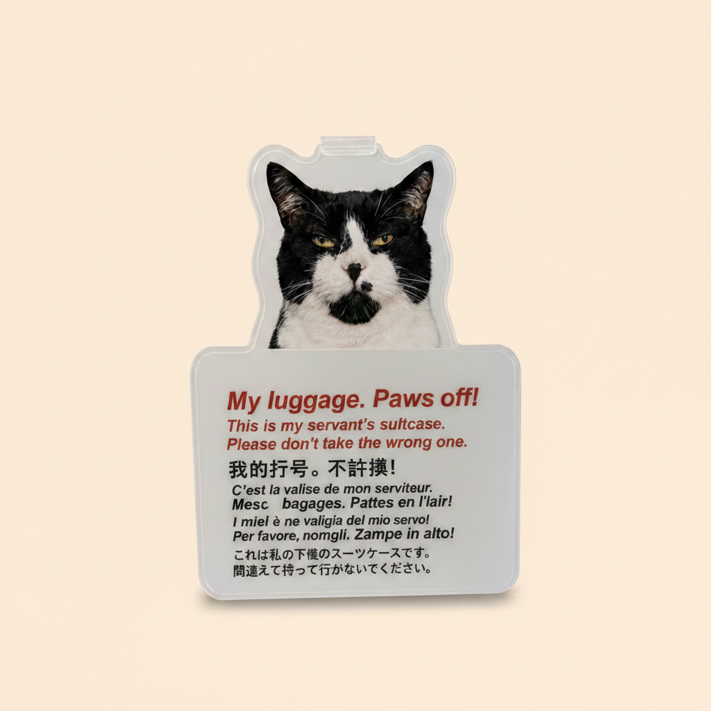 奶油色背景行李牌商品图